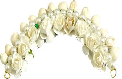 NATTH Bridal Bun Gajra Hair Bun Gajra Hair for Women in White Hair Bun Styling Bun