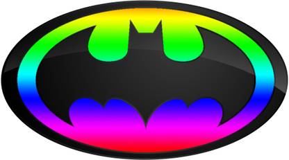 DivineDesigns 33 cm Colorful Batman Logo Self Adhesive Sticker