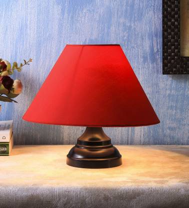 Devansh Red Cotton Desginer small Wrought Iron Table Lamp