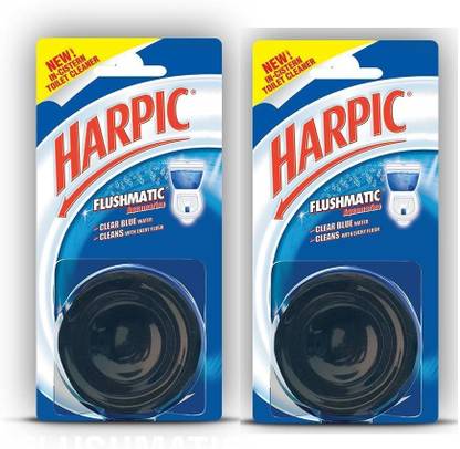 Harpic Flushmatic Aquamarine 50g (Pack of 2) Aquamarine Block Toilet Cleaner