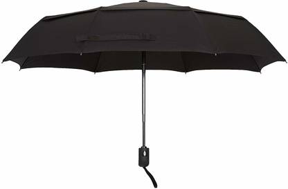 JIGSHTIAL Auto Open/Close Windproof Umbrella, Waterproof Travel Umbrella,Portable Umbrellas With Ergonomic Handle,Black Umbrella