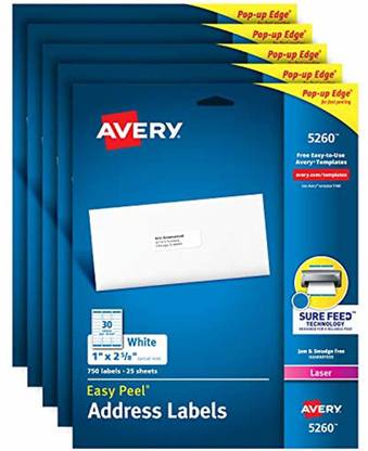 avery Address Labels with Sure Feed for Laser Printers Binder ...