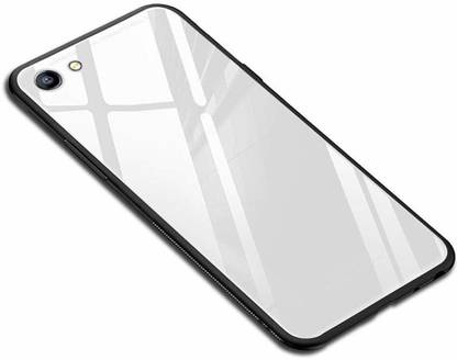 RADISO Back Cover for Oppo A83 Tempered Glass Back Cover with Soft Edge TPU Full Protective Case
