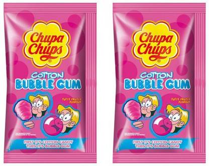 Chupa Chups Cotton Bubble Gum (First It's Cotton Candy Then It's Bubble Gum) 11g Pack Of 2 Tutti Frutti Chewing Gum