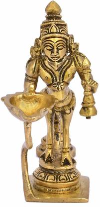 The Advitya Brass Brahma Aarti Diya Height 4.5 inch, Width 5.5 inch, Weight 322gm Brass Table Diya