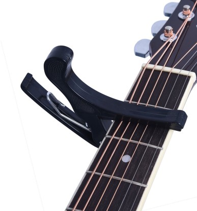 Silenceban Metal Black Shark quick change trigger capo fret holder guitarists gift for Acoustic Classical electric guitar with picks and gift bag capodaster and plectrums