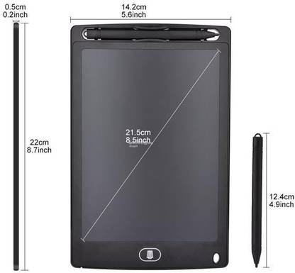 EWELL Learning and Educational Black Portable 8.5-Inch LCD Writing Drawing Digital Tablet with Screen Locking System