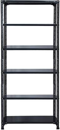 Spacious 6 Shelf Slotted Angle Rack, 12”x36”x72” (in inch) set of 2, 14 Gauge Angle Iron Wall Shelf
