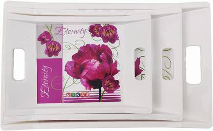 SINGING SPARROW VIKAS FLOWER PRINTED TRAY SET Tray