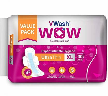 VWash Wow Ultra Thin Napkins XL 30 Sanitary Pad