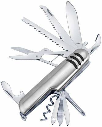 Psb 11 in 1 Multifunction Swiss Knife Folding Outdoor Hunting Knife Army Pocket Travel Camping Kit Stainless Steel Survival (Pack of 1) 12 Multi-utility Knife
