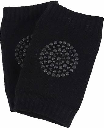ZURU BUNCH Baby Knee and Elbow Pads for Crawling Toddler Knee Crawler Protector Cover, Elastic Anti-Slip Knee Pad Leg Warmer (1 PAIR) Black Baby Knee Pads