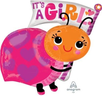 ANAGRAM Solid It's A Girl Snail Balloon P35 Balloon