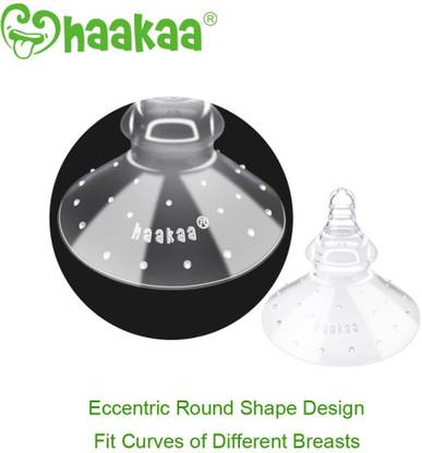 Haakaa Nipple Shield Breastfeeding with Carry Case Using for Protects Sore Cracked Nipples Flat Inverted and Latch On Difficulties to Help Mums Continue Breastfeeding(Round Shape) Breast Nipple Shield