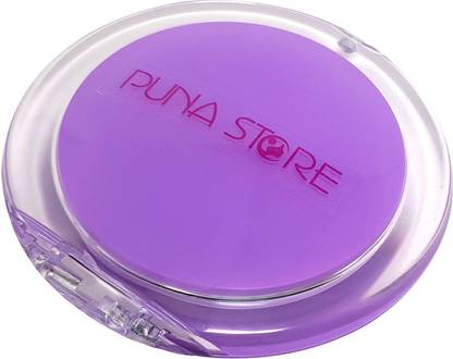 Puna Store 2X Magnifying Two Side Pocket Cosmetic Mirror, Round (Lavender)