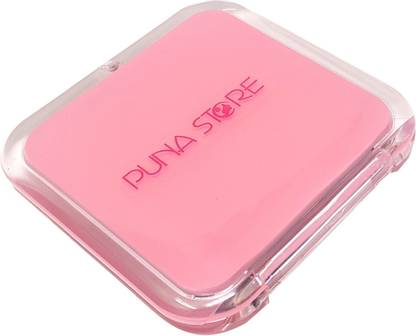 Puna Store 2X Magnifying Two Side Pocket Cosmetic Mirror, Rectangular ( Light Pink)