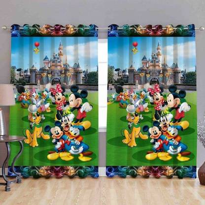 RADHA KRISHNA TRADER 213 cm (7 ft) Polycotton Room Darkening Door Curtain (Pack Of 2)