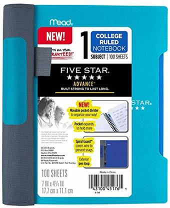 Five Star Advance Small Spiral Notebook Regular Notebook Single Ruled 100 Pages