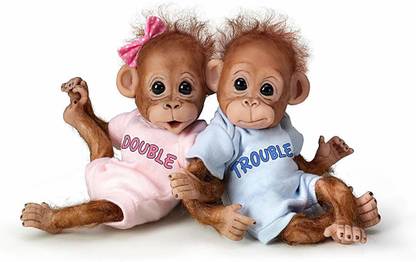 The Ashton-Drake Galleries Double Trouble Monkey Doll Set