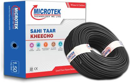 Microtek FR PVC 1.5 sq/mm Black 90 m Wire