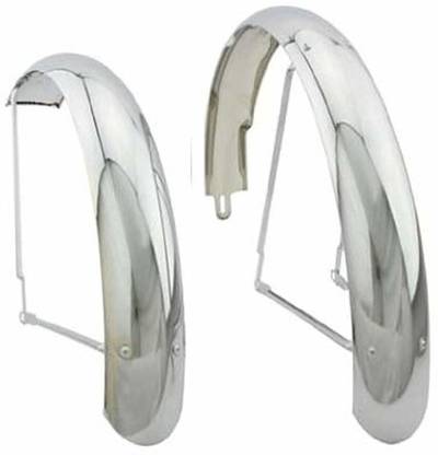 Lowrider Classic Adjustable Balloon Fender Set Chrome Clip-on Front & Rear Fender