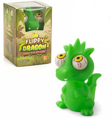 IPIDIPI TOYS PED1 Flippy Dragon Eye Popping Large Green Squishy Gag Toy