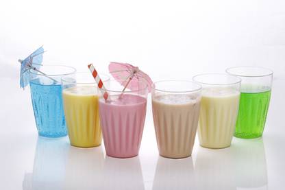 Prexo (Pack of 6) Colorful classic Glass Set Water/Juice Glass