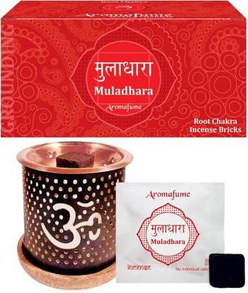 Aromafume Muladhara Chakra Incense Bricks (Medium) & Om Burner Fresh