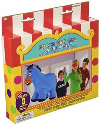 Amscan Inflatable 3D Pin the Tail on the Donkey Game