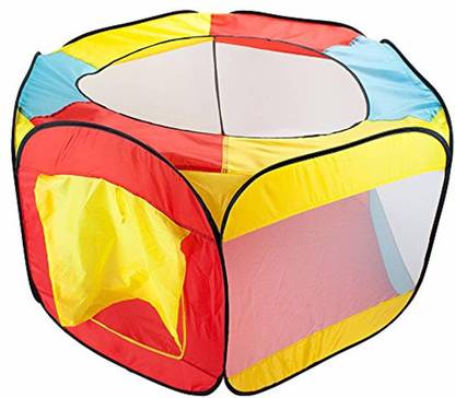 Imagination Generation Hexagon Pop Up Ball Pit Tent with Mesh Netting and Carrying Case
