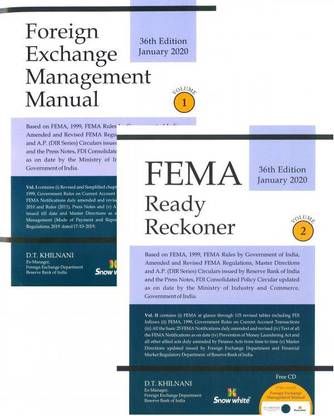 Snow White Foreign Exchange Management Manual And Fema Ready Reckoner By D T Khilnani Edition January 2020