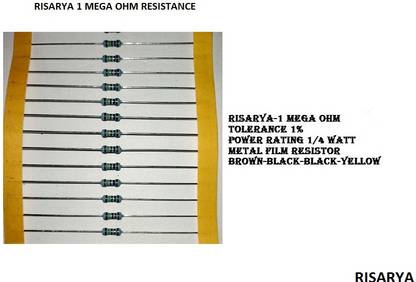 RISARYA 1M-OHM RESISTOR,MFR,1%,1/4 W,FIXED RESISTOR(1 MEGA OHM 1%) Fixed Resistor