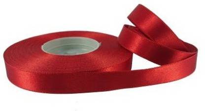 De-Ultimate Pack Of 1 Pcs Satin Ribbon Roll of 18 Meters Approx for Parties Decorations, Gift Wrapping, Arts and Craft,Work Red Satin Ribbon