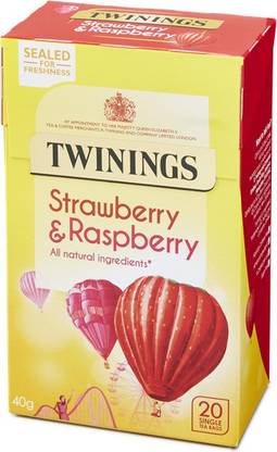 TWININGS Strawberry & Raspberry 20 Tea Bags (Imported) Strawberry, Raspberry Tea Bags Box