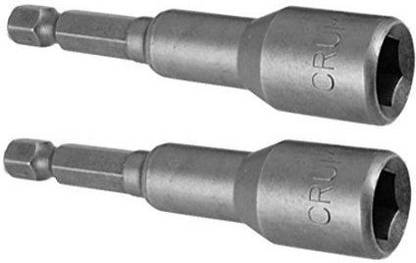 SevakHardware a11030800ux0465 1/4 Shank 12mm Magnetic Socket Spanner Hex Nut Driver Bit Tool (2 Piece) Double Sided Socket Wrench