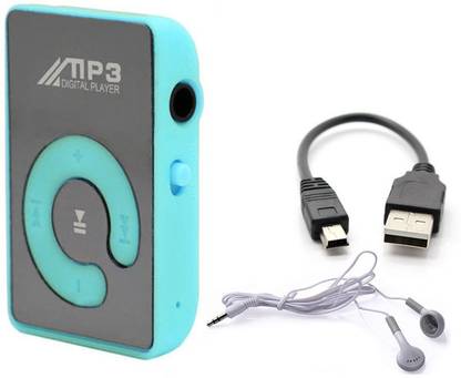 YODNSO Mini Rechargeable music Mp3 player with Earphone & Data Cable, Support TF/SD Card, pocket Clip Portable mp3 player for Jogging, Running, Gym ,Workout 32 GB MP3 Player