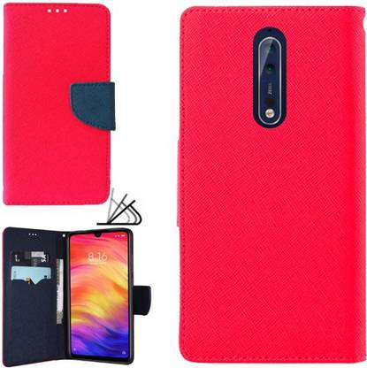 MYSHANZ Flip Cover for Nokia 8, Nokia 8 flip cover, Nokia 8 Desginer Flip cover, Nokia 8 mobile flip cover (Red)
