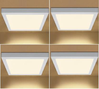 D'Mak 15 Watt LED Warm-White Square Surface Panel Lights (Pack of 4) Ceiling Light Ceiling Lamp