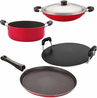 NIRLON Non-Stick PFOA Free Non-Toxic Kitchen Essential Set Non-Stick Coated Cookware Set
