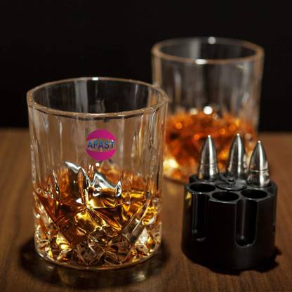 AFAST (Pack of 2) Stylish Multi-Purpose Beverage Tumbler Drinking Glass, Set Of 2, 180 ml -KT24 Glass Set Whisky Glass