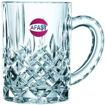 AFAST Funky Stylish Transparent Beer Mug With Handle, Glass, Clear, 400ml -Kt13 Glass Beer Mug
