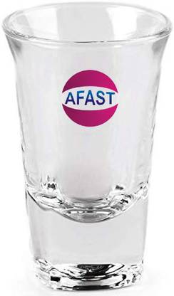 AFAST (Pack of 2) Stylish Funky Shot Glass For Bar & Home, Transparent, Set Of 2, 20 ml -KT50 Glass Set Shot Glass
