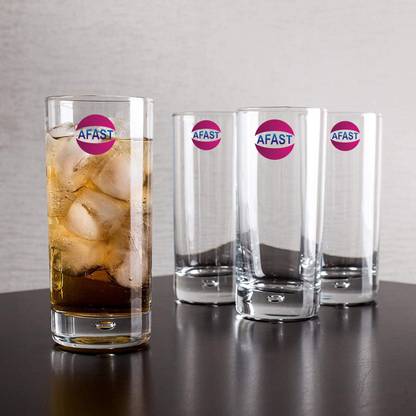 AFAST (Pack of 4) Stylish Multi-Purpose Beverage Tumbler Drinking Glass, Set Of 4, 250 ml -KT13 Glass Set Water/Juice Glass