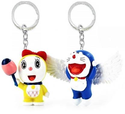 Blue Aura Doraemon Set of 2 Keychain ( DORA & DORAEMON WINGS ) Key Chain
