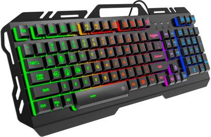 Offbeat Slayer Wired Gaming Keyboard 19 Non-Conflicting Keys, Water-Resistant, Led Backlight, 12 Multi-Media Keys with Zero Lag Wired USB Standard Gaming Keyboard Compatible with Desktop, Laptop, Mac