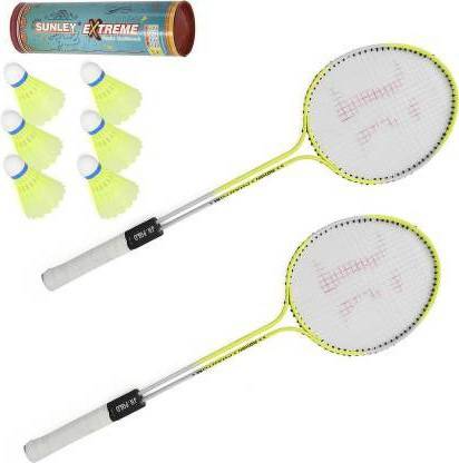 Sunlight Badminton Racket Dubble Rod Set Of 2 Piece With 6 Piece Nylon Shuttle Badminton Kit