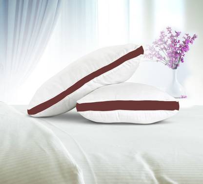 CRAZY WORLD Microfibre Sleeping Pillow Pack of 2 Solid Luxury gusset pillow