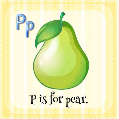 alphabet p for pear Paper Print