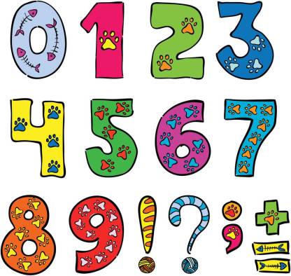 numbers 1-0 Sticker Poster|Kids learning poster|Alphabet and number chart| Paper Print