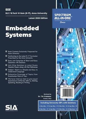 Embedded Systems, B.E/B.Tech VI-Semester (R-17) (Anna University) Electrical And Electronics Engineering (EEE), Latest 2020 Edition